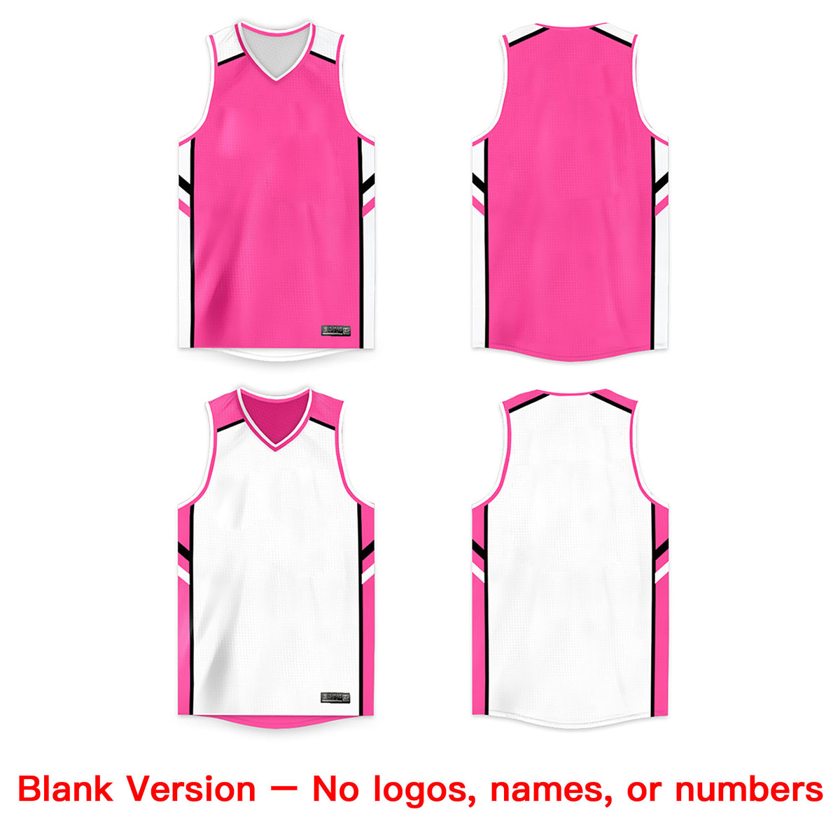 Custom Pink White Double Side Tops Men/Boy Basketball Jersey