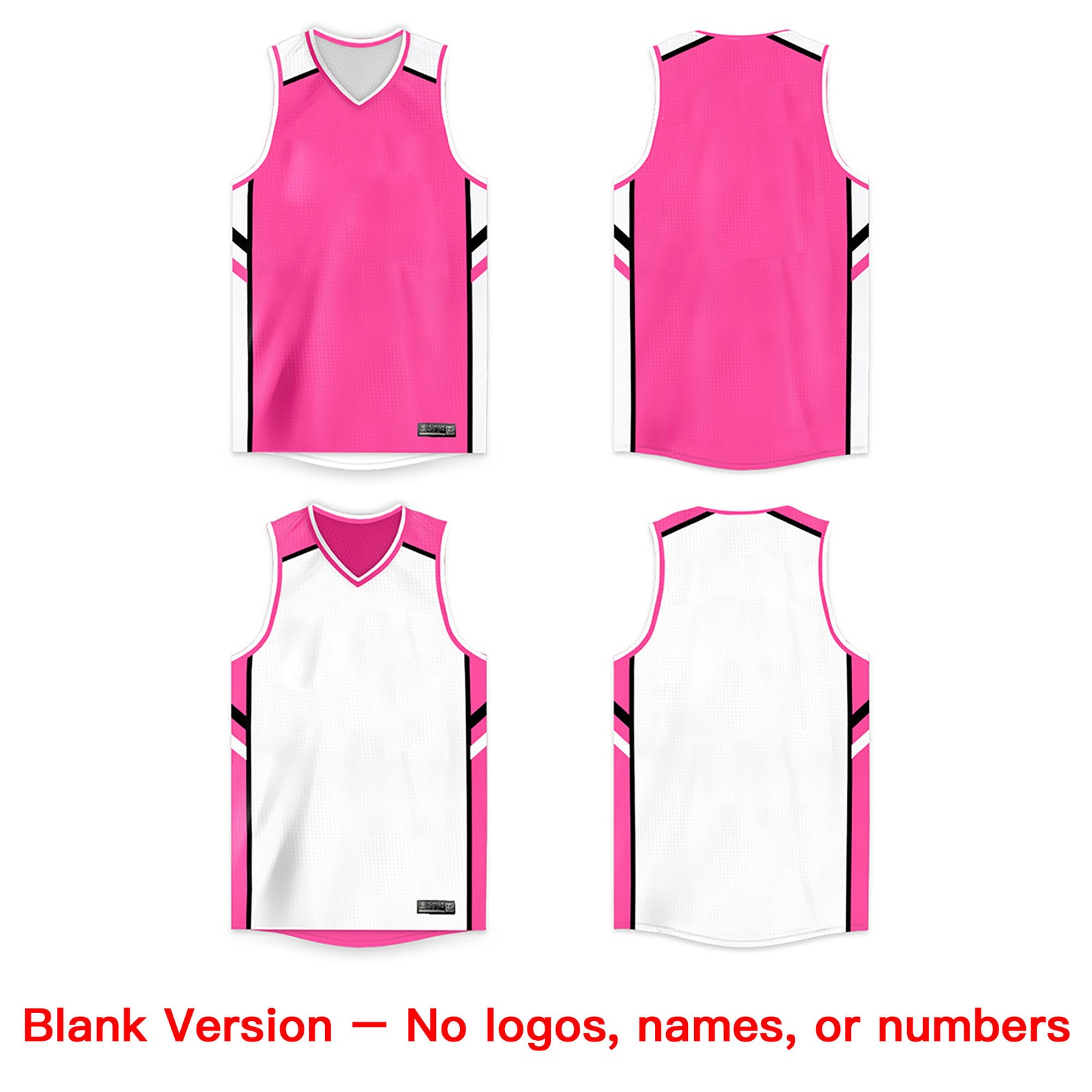 Custom Pink White Double Side Tops Men/Boy Basketball Jersey
