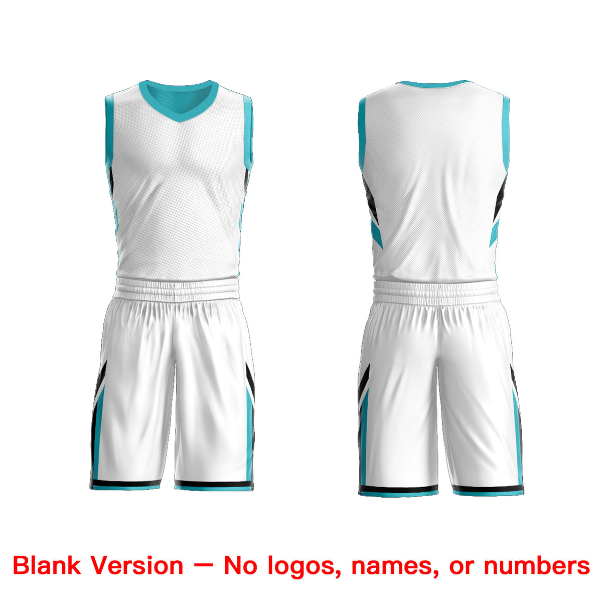 Custom Aqua White  Double Side Tops Athletic Basketball Jersey