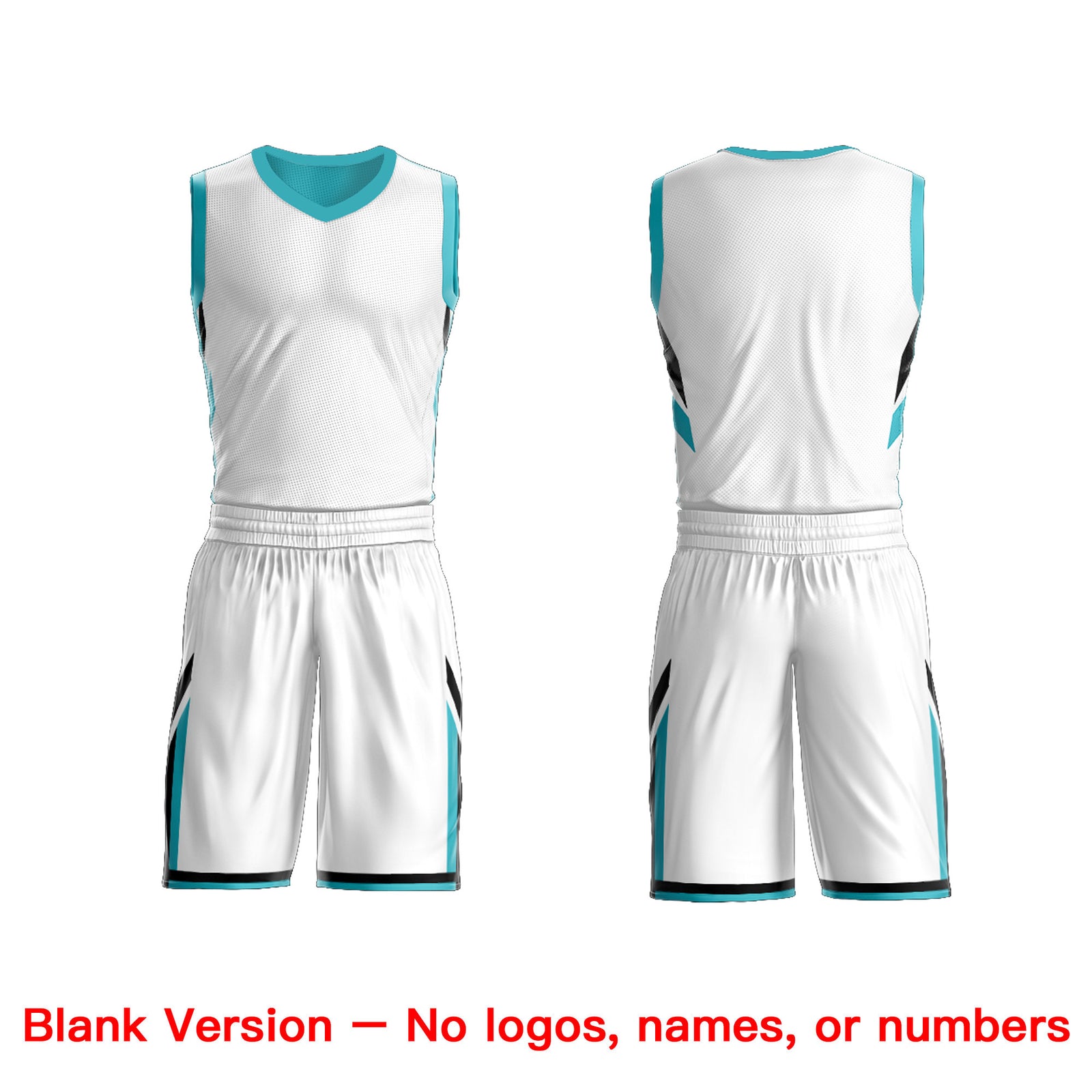 Custom Aqua White  Double Side Tops Athletic Basketball Jersey