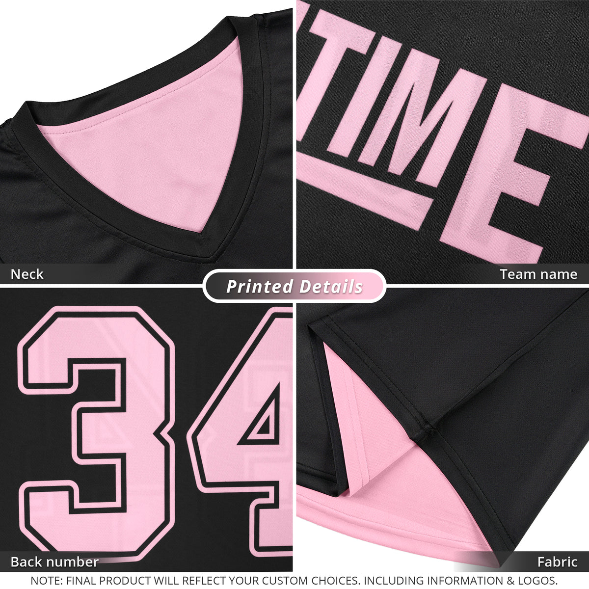 Custom Black Pink Double Side Sets Design Sportswear Basketball Jersey