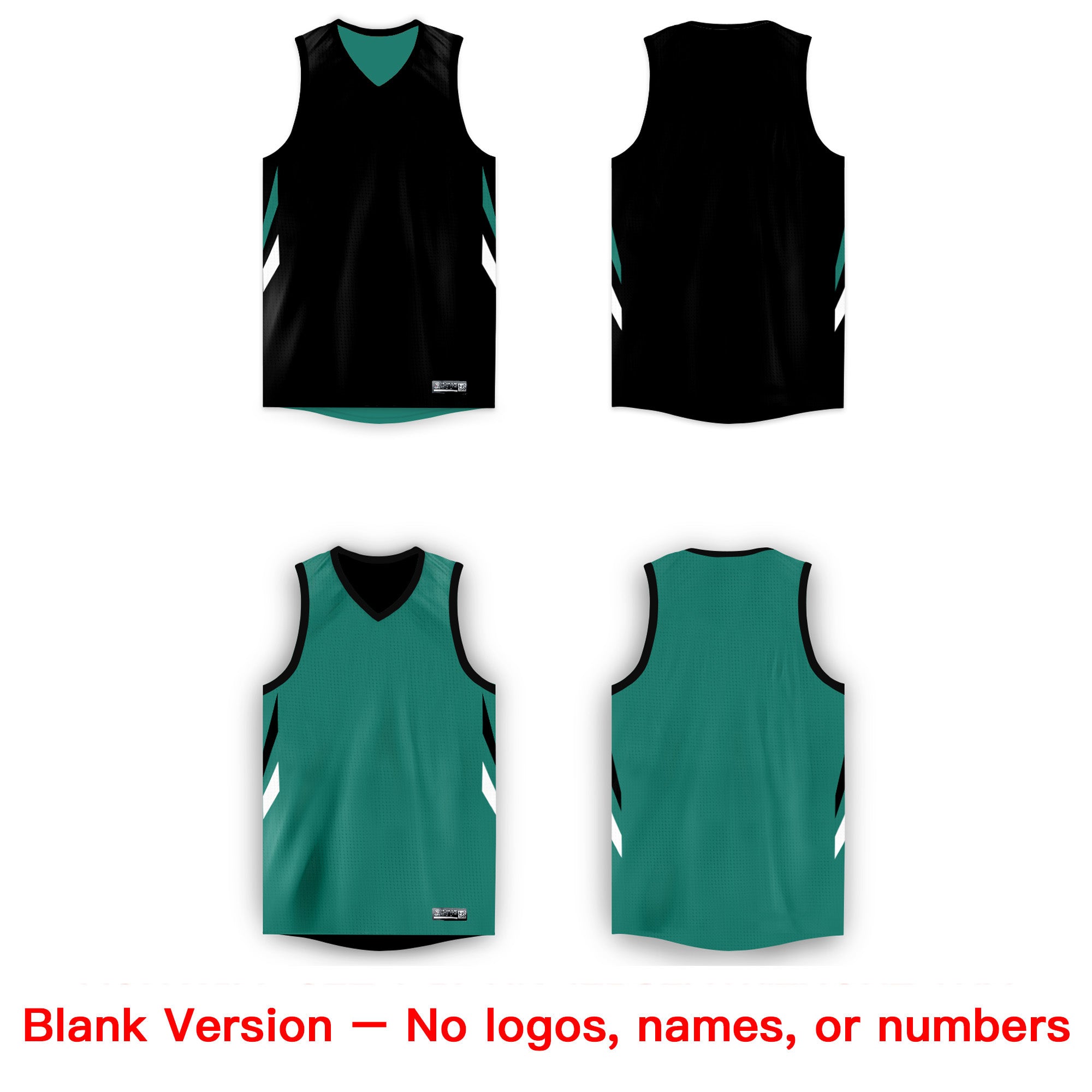 Custom Black Green Double Side Tops Athletic Basketball Jersey