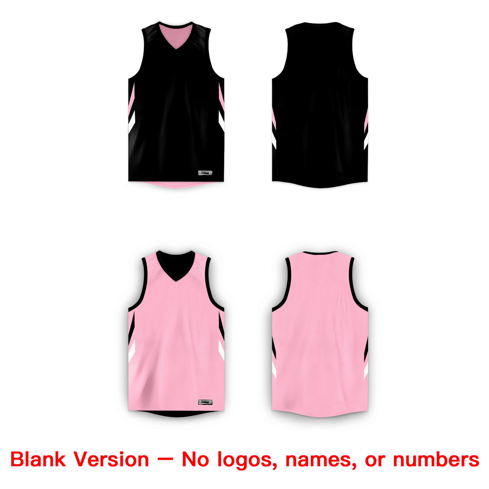Custom Black Pink Double Side Tops Athletic Basketball Jersey