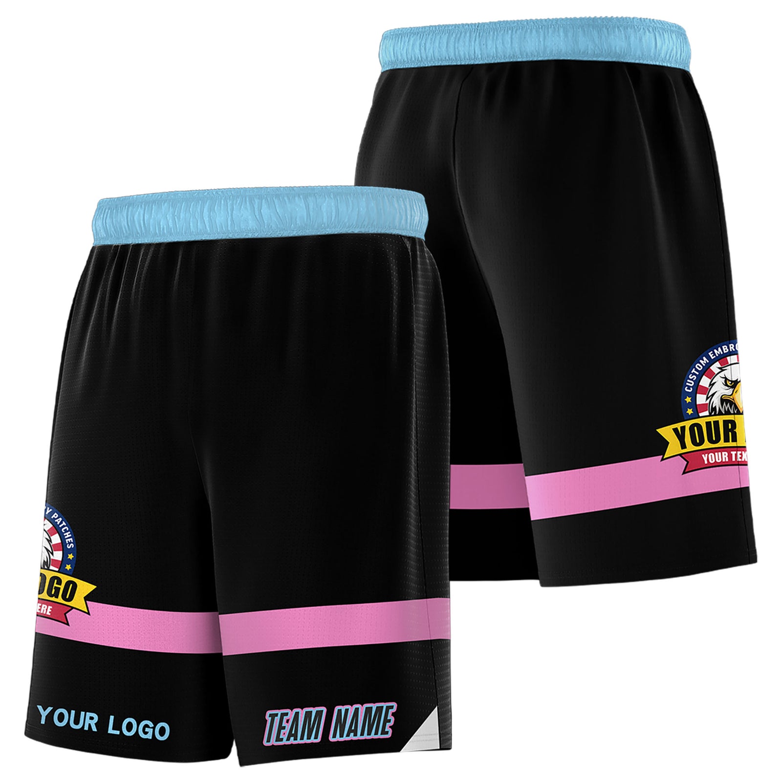 Fans-Made | Custom Red Black-Light Blue Basketball Shorts-Arizona Driven – Available for Reorder