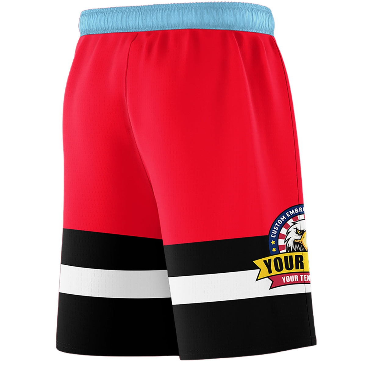 Fans-Made | Custom Red Black-Light Blue Basketball Shorts-Arizona Driven – Available for Reorder