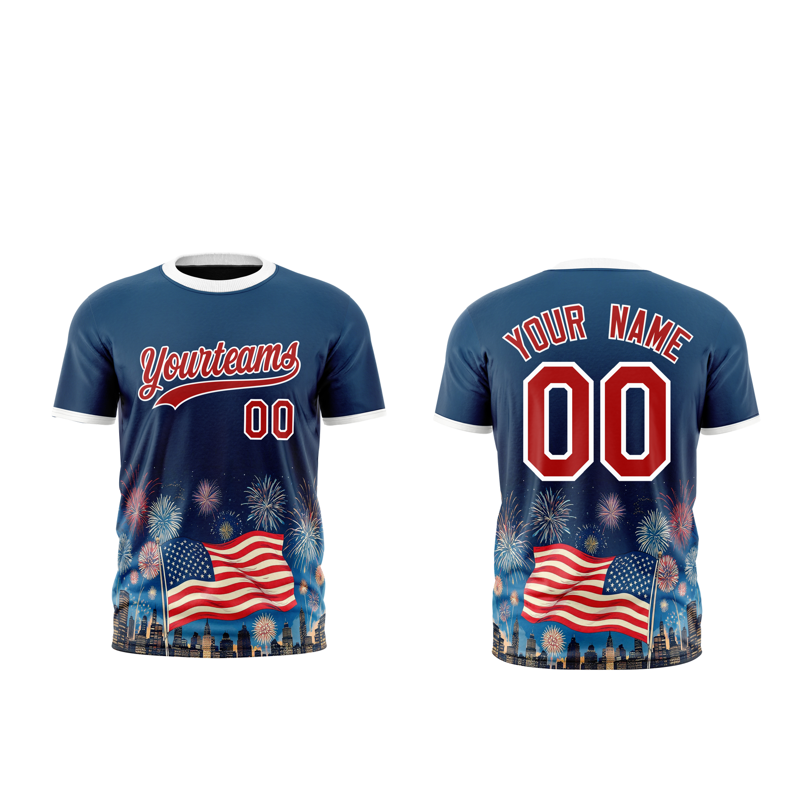 Custom  Gradient Fashion Independence Day Quick Dry T-shirt