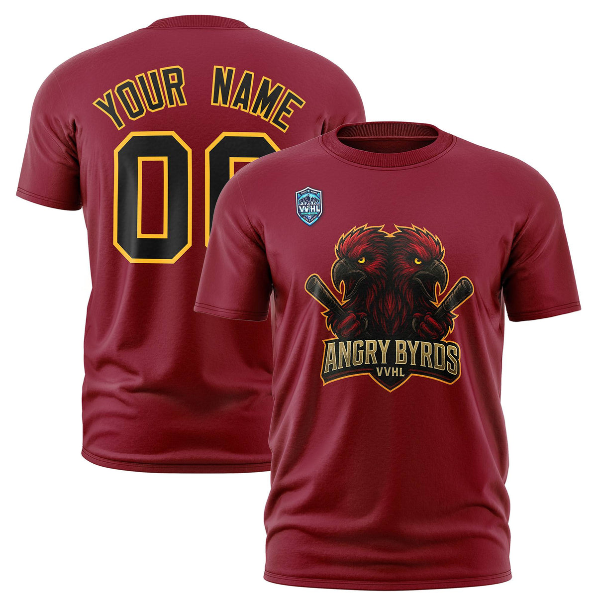 VVHL Crimson Black-Yellow S7-Angry-Byrds T-Shirt