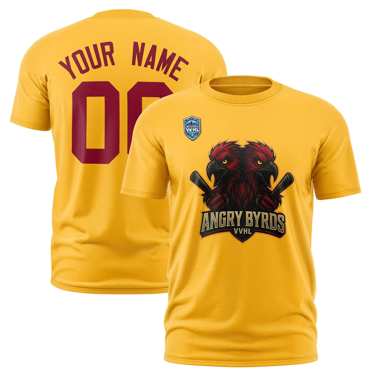 VVHL Yellow Black-Crimson S7-Angry-Byrds-1 T-Shirt