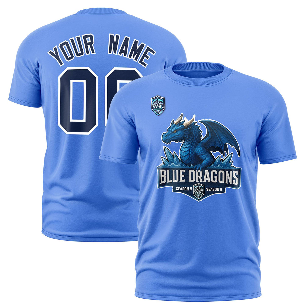 VVHL Powder Blue Navy-White S7-blue-dragons T-Shirt