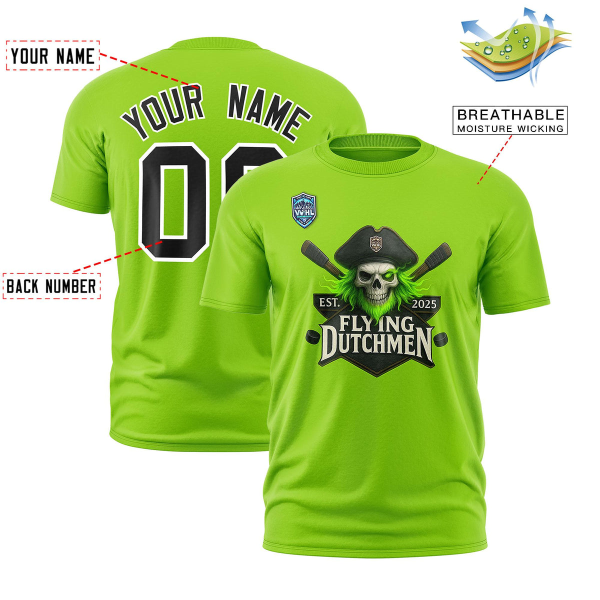 VVHL Neon Green Black-White S7-Flying-Dutchmen T-Shirt