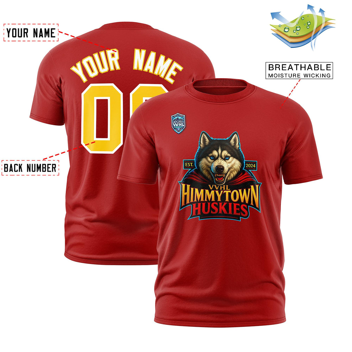 VVHL Red Gold-White S7-Himmytown-huskies-2 T-Shirt