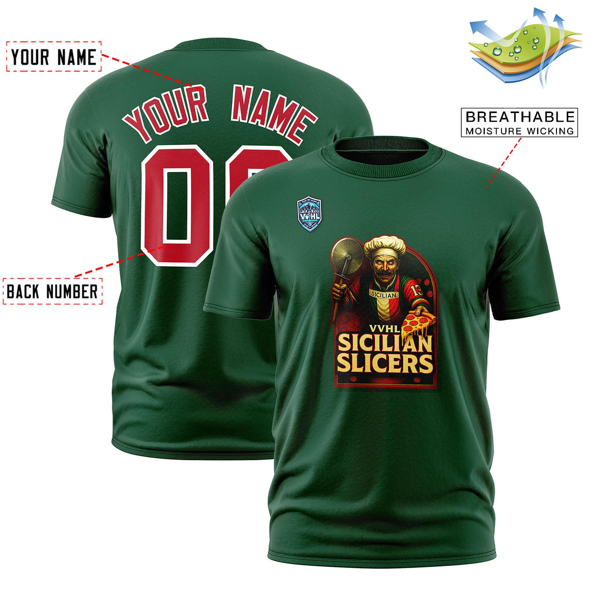 VVHL Green Red-White S7-Sicilian-Slicers T-Shirt