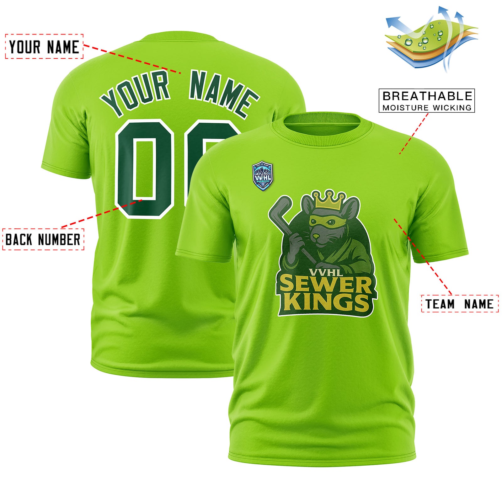 VVHL Neon Green S7-Sewer-Kings-1 T-Shirt