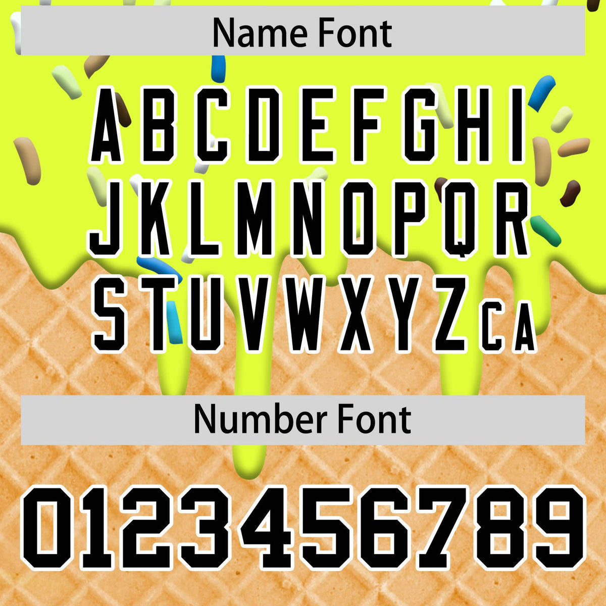 Custom Fluorescent Green Ice Cream Cone Graffiti Pattern Fashion Authentic T-Shirt