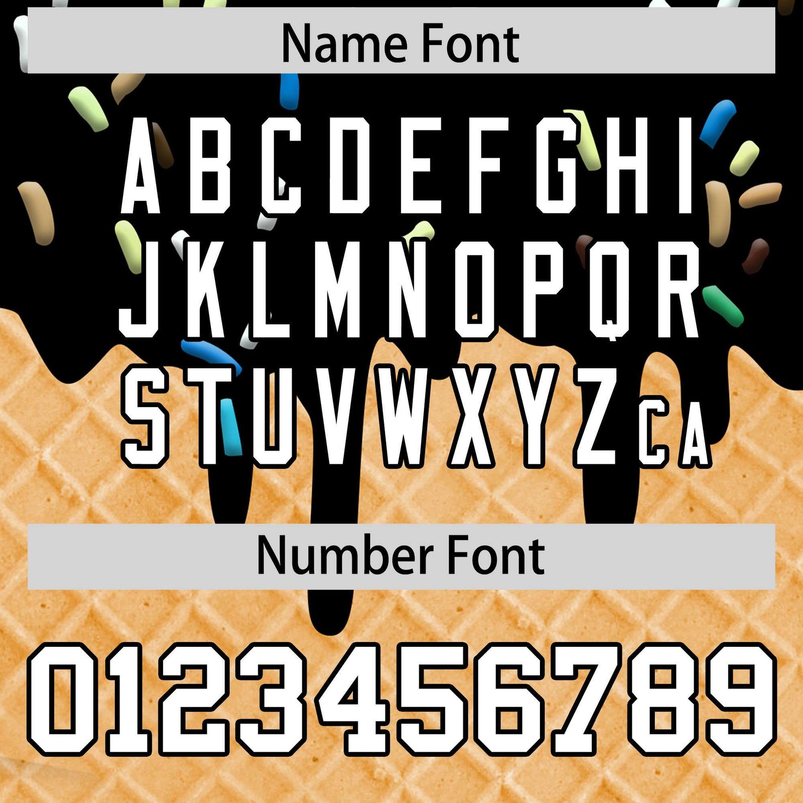 Custom Black Ice Cream Cone Graffiti Pattern Fashion Authentic T-Shirt