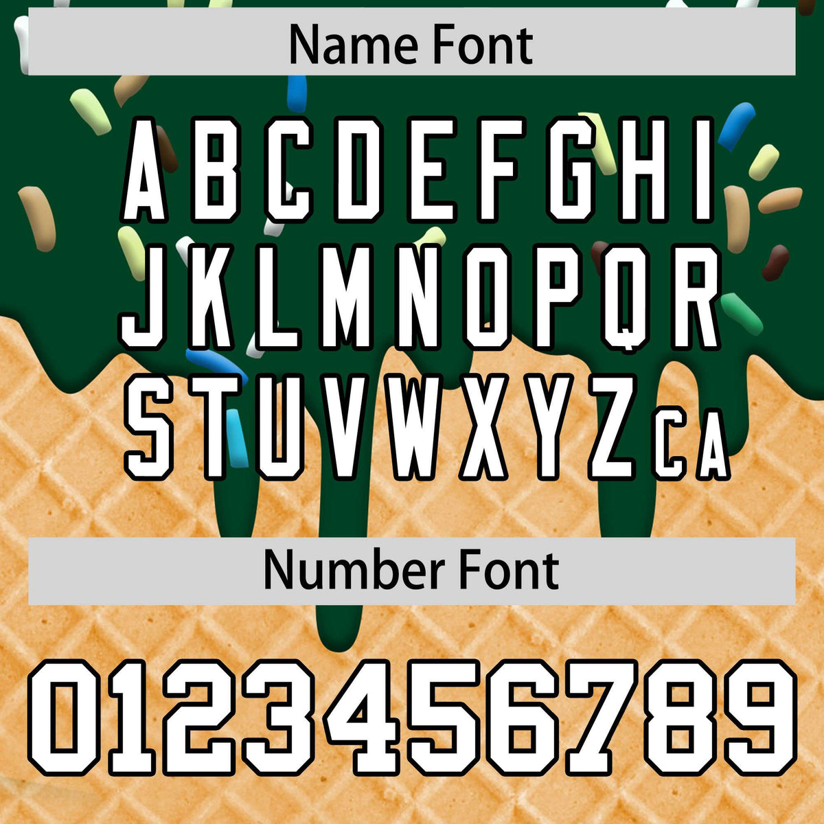 Custom Green Ice Cream Cone Graffiti Pattern Fashion Authentic T-Shirt