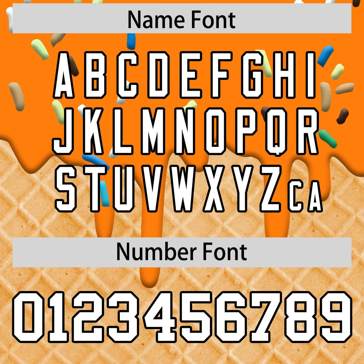 Custom Orange Ice Cream Cone Graffiti Pattern Fashion Authentic T-Shirt