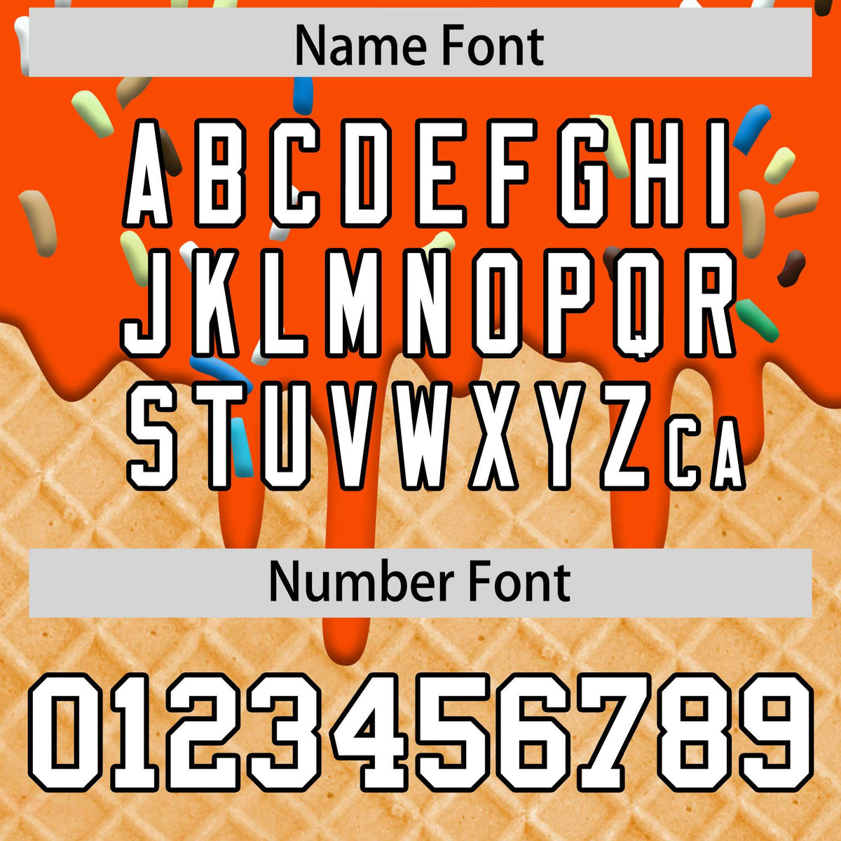 Custom Orange Ice Cream Cone Graffiti Pattern Fashion Authentic T-Shirt