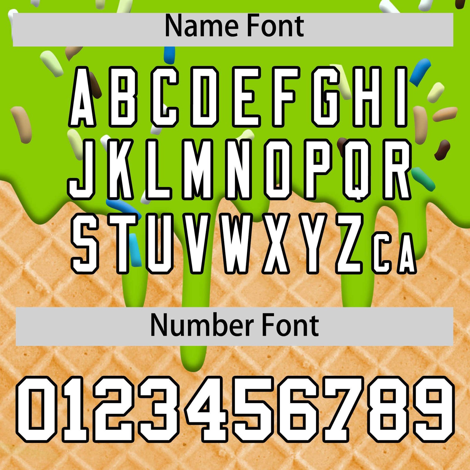 Custom Neon Green Ice Cream Cone Graffiti Pattern Fashion Authentic T-Shirt