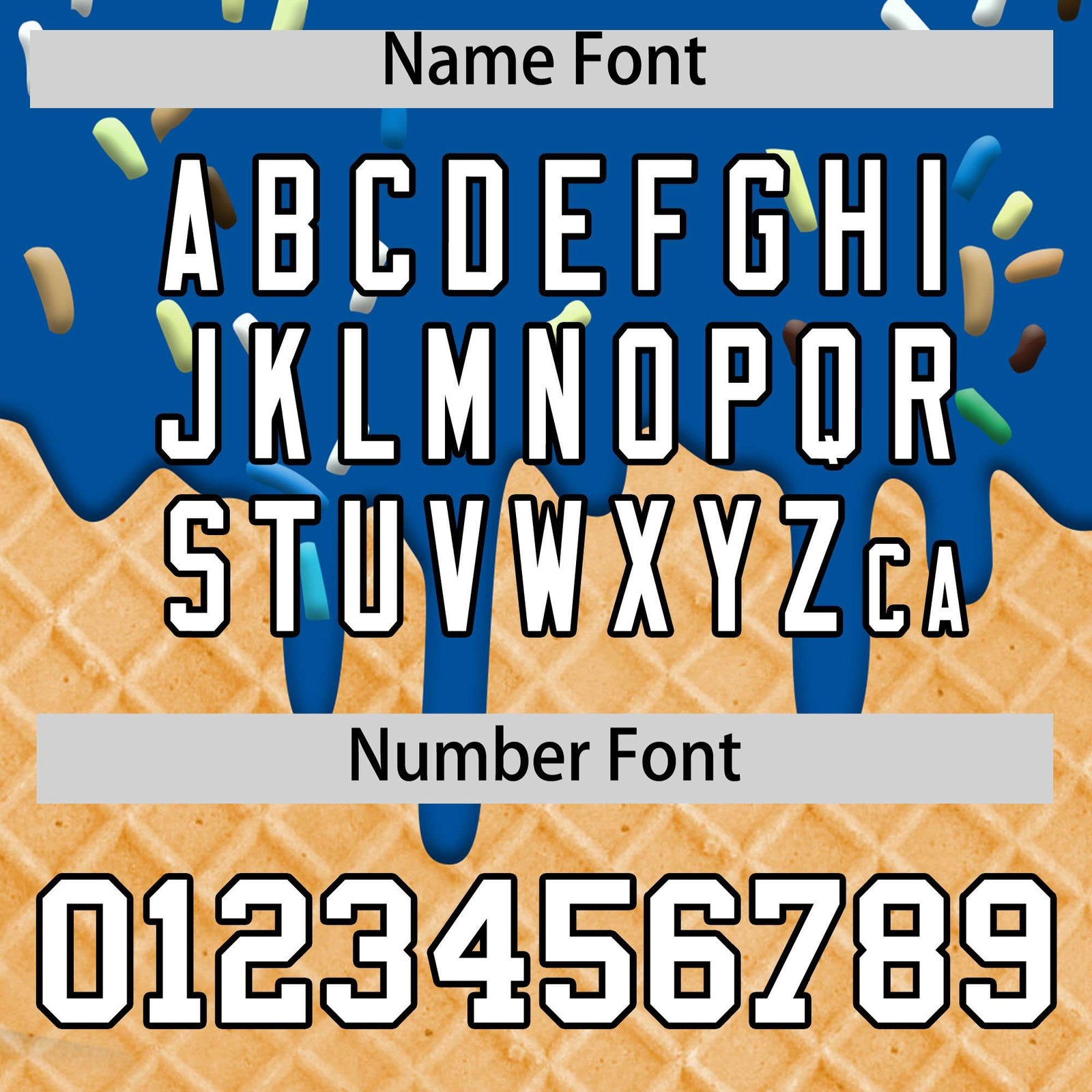 Custom Royal Ice Cream Cone Graffiti Pattern Fashion Authentic T-Shirt