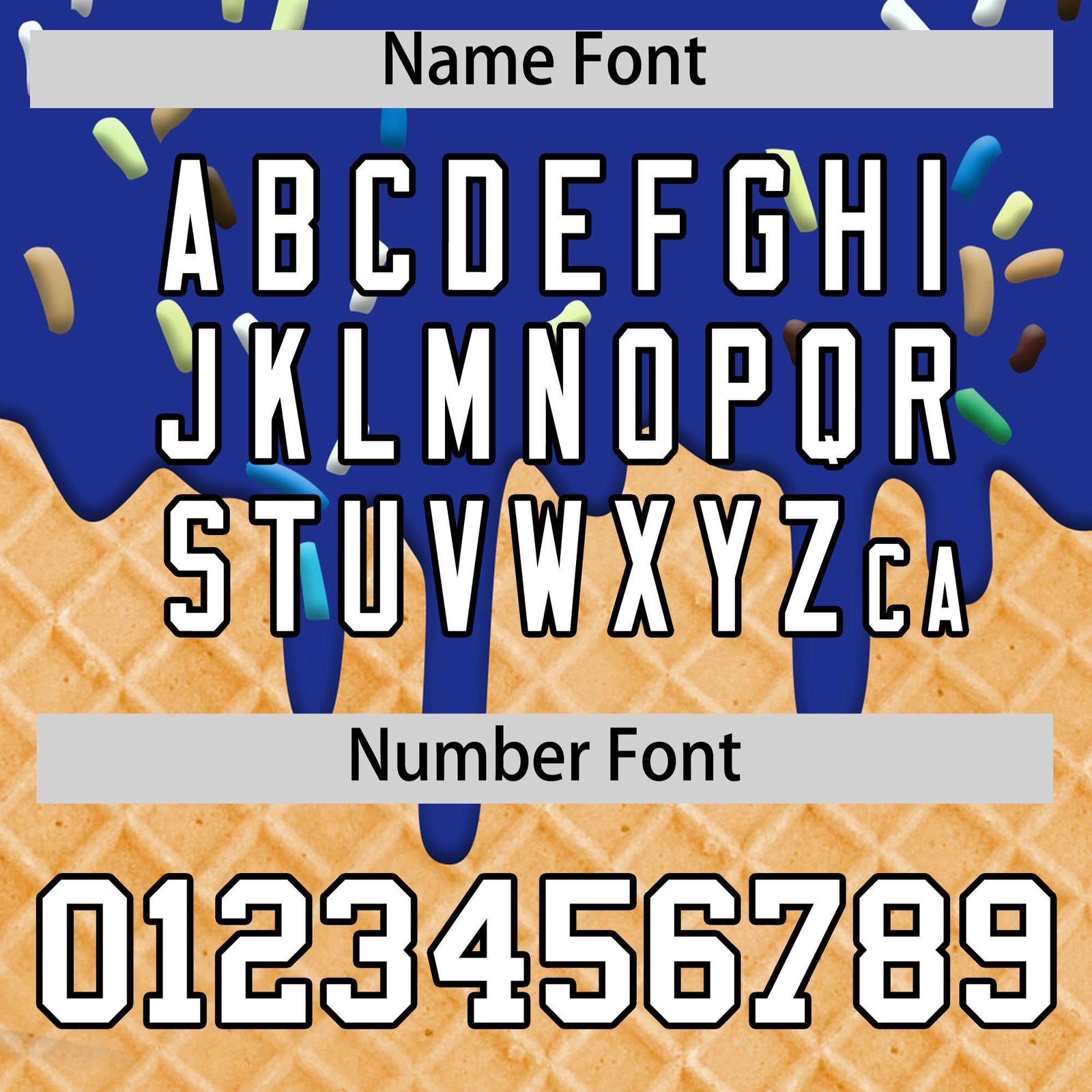 Custom Royal Ice Cream Cone Graffiti Pattern Fashion Authentic T-Shirt