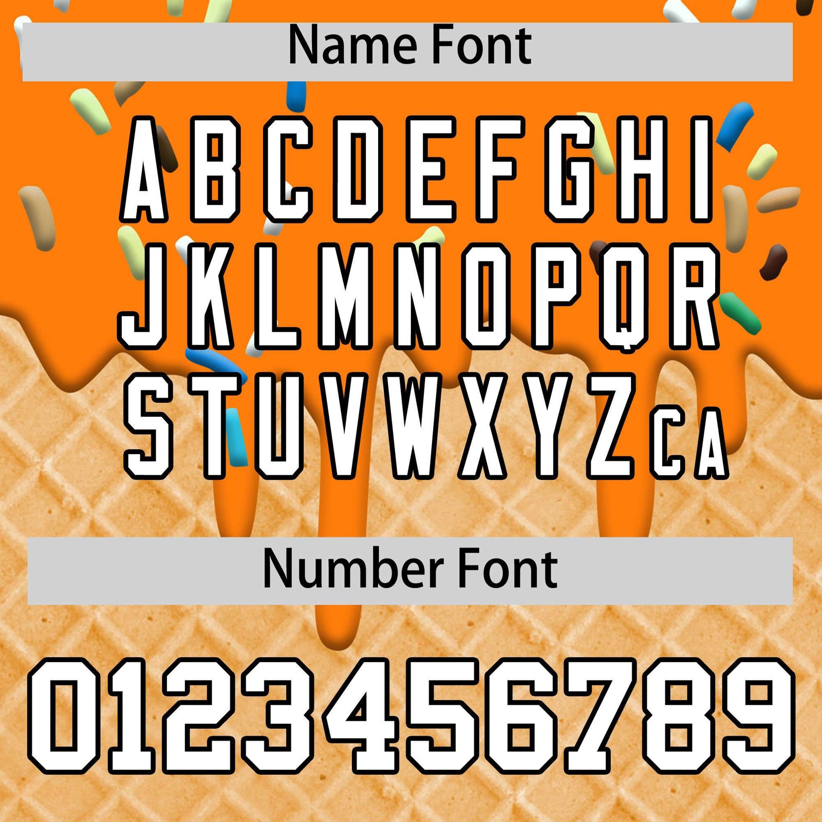 Custom Orange Ice Cream Cone Graffiti Pattern Fashion Authentic T-Shirt