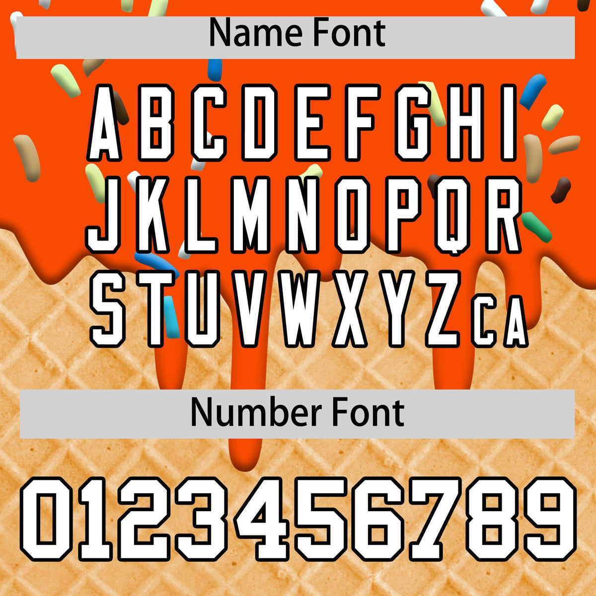 Custom Orange Ice Cream Cone Graffiti Pattern Fashion Authentic T-Shirt