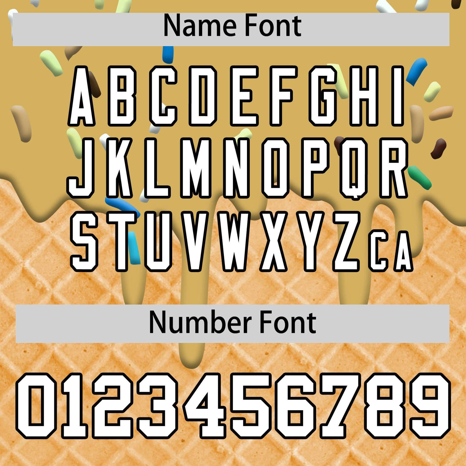 Custom Old Gold Ice Cream Cone Graffiti Pattern Fashion Authentic T-Shirt