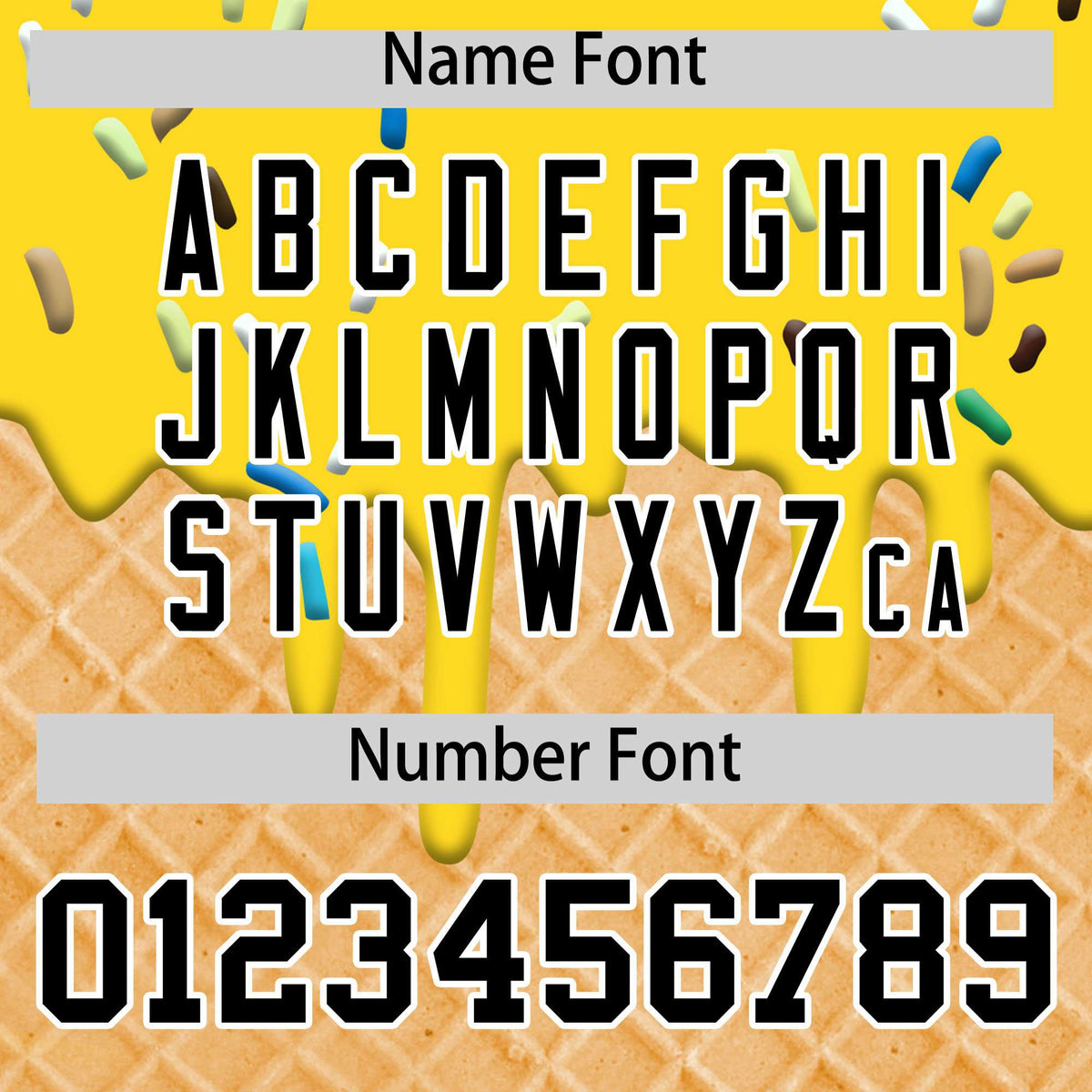 Custom Gold Ice Cream Cone Graffiti Pattern Fashion Authentic T-Shirt