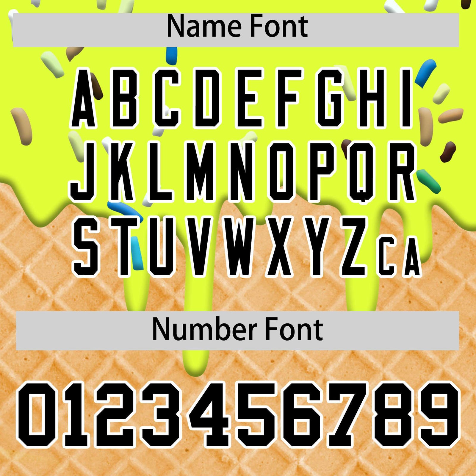 Custom Fluorescent Green Ice Cream Cone Graffiti Pattern Fashion Authentic T-Shirt