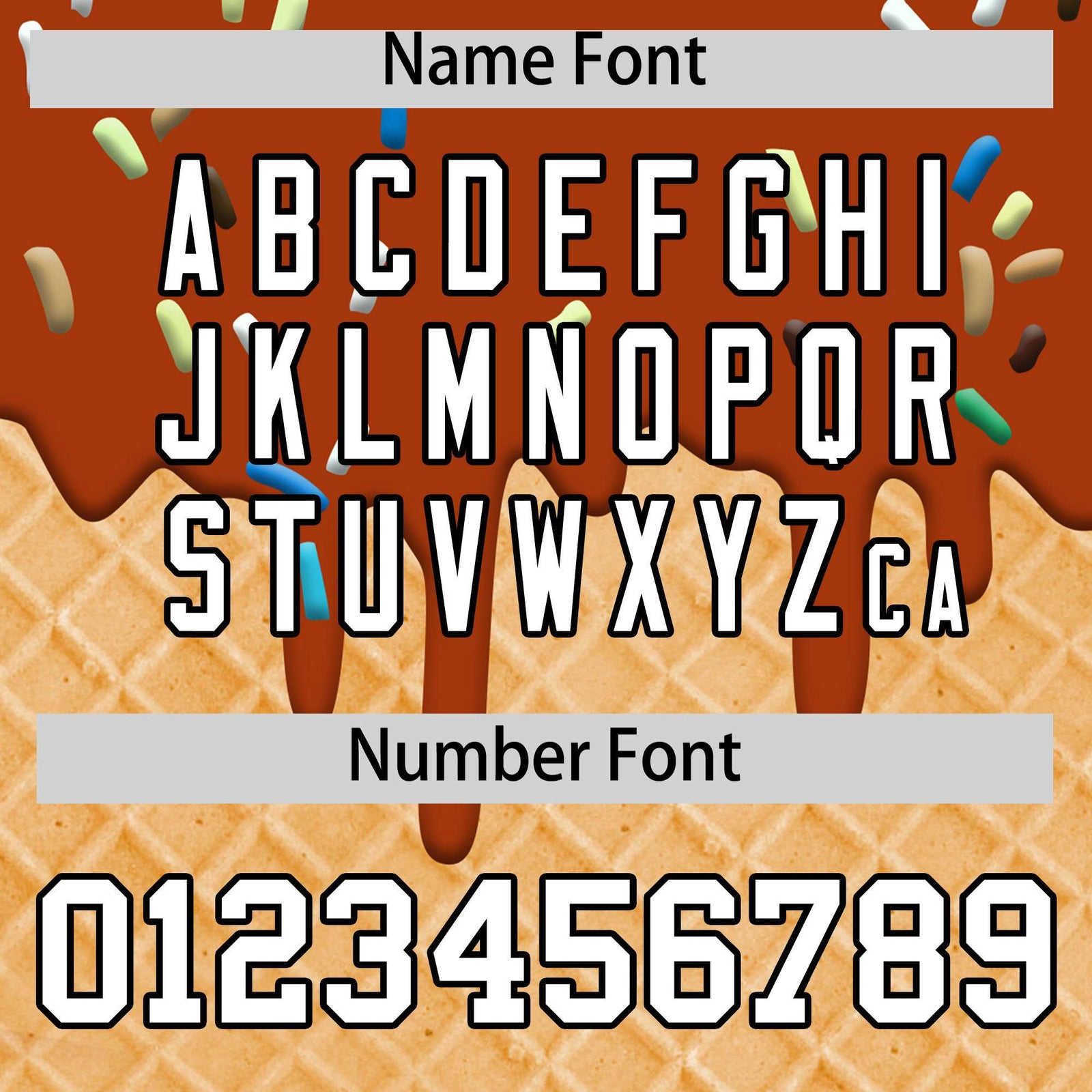 Custom Texas Orange Ice Cream Cone Graffiti Pattern Fashion Authentic T-Shirt