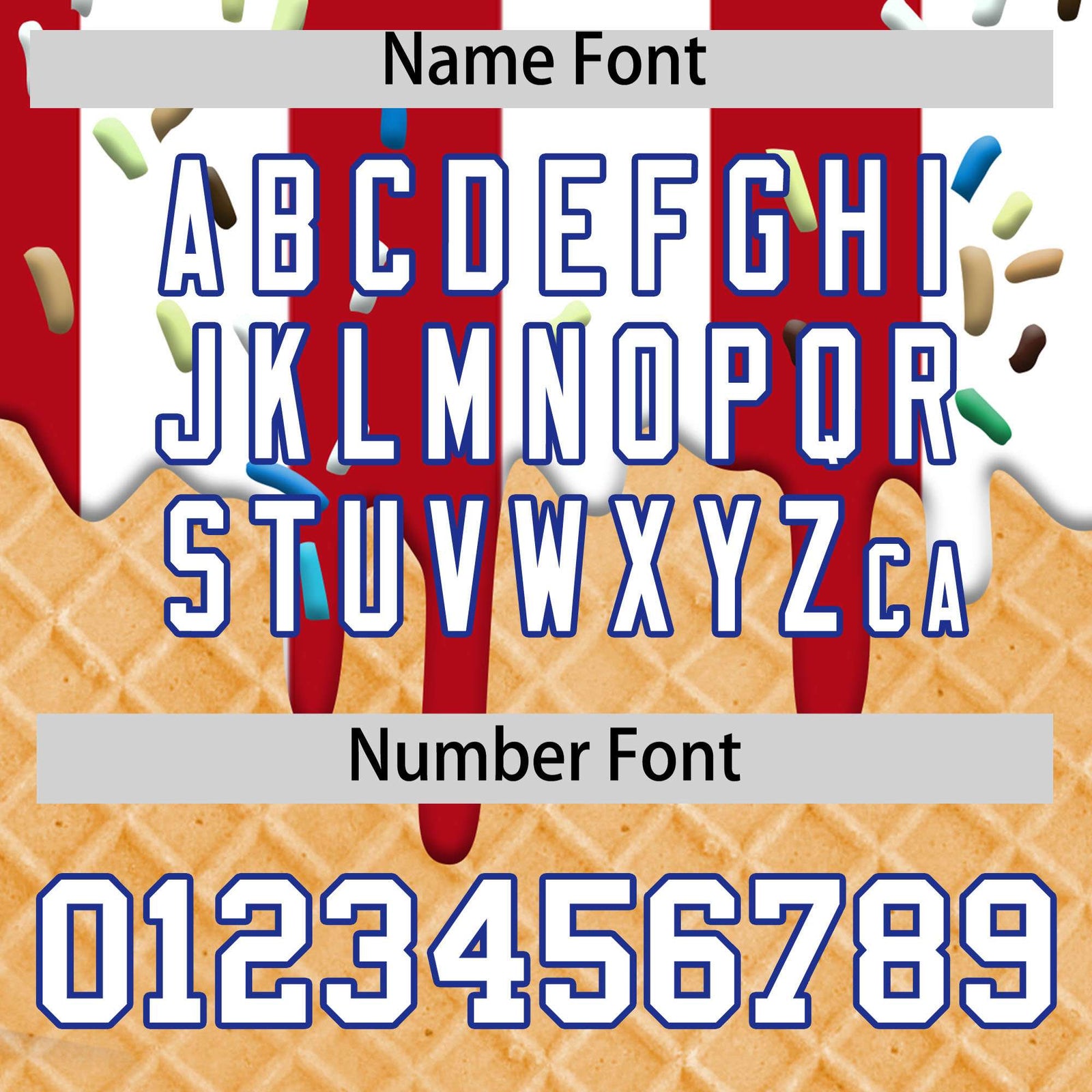 Custom American Flag Ice Cream Cone Graffiti Pattern Fashion Authentic T-Shirt