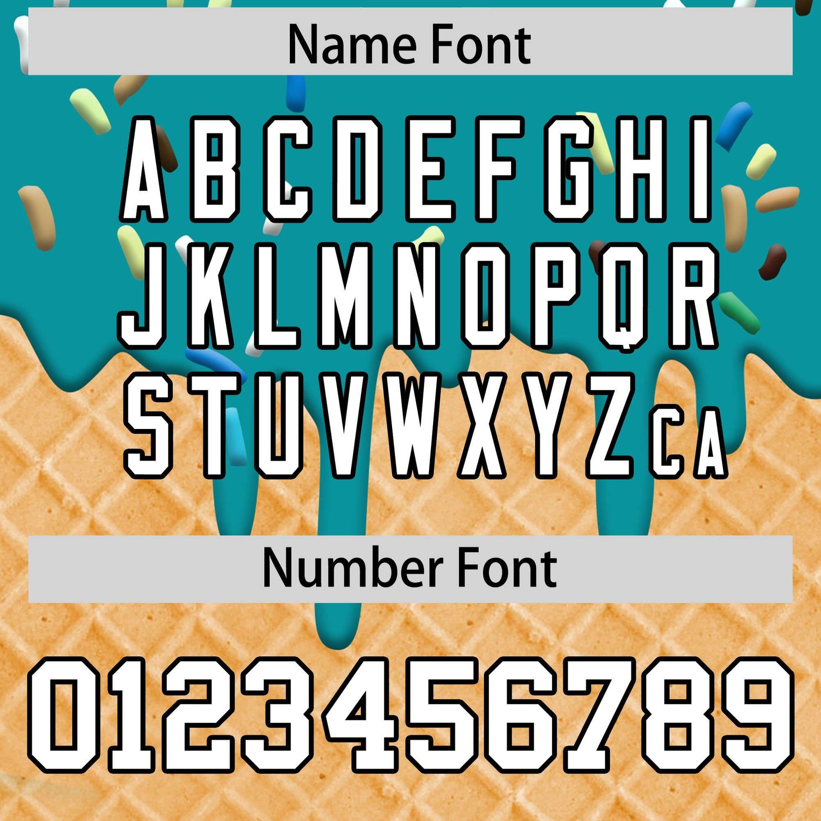 Custom Aqua Ice Cream Cone Graffiti Pattern Fashion Authentic T-Shirt