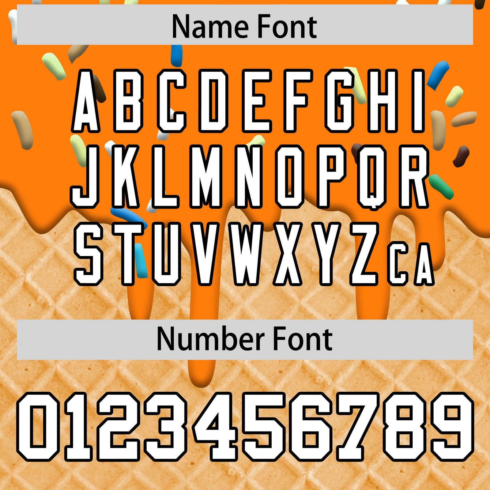 Custom Orange Ice Cream Cone Graffiti Pattern Fashion Authentic T-Shirt