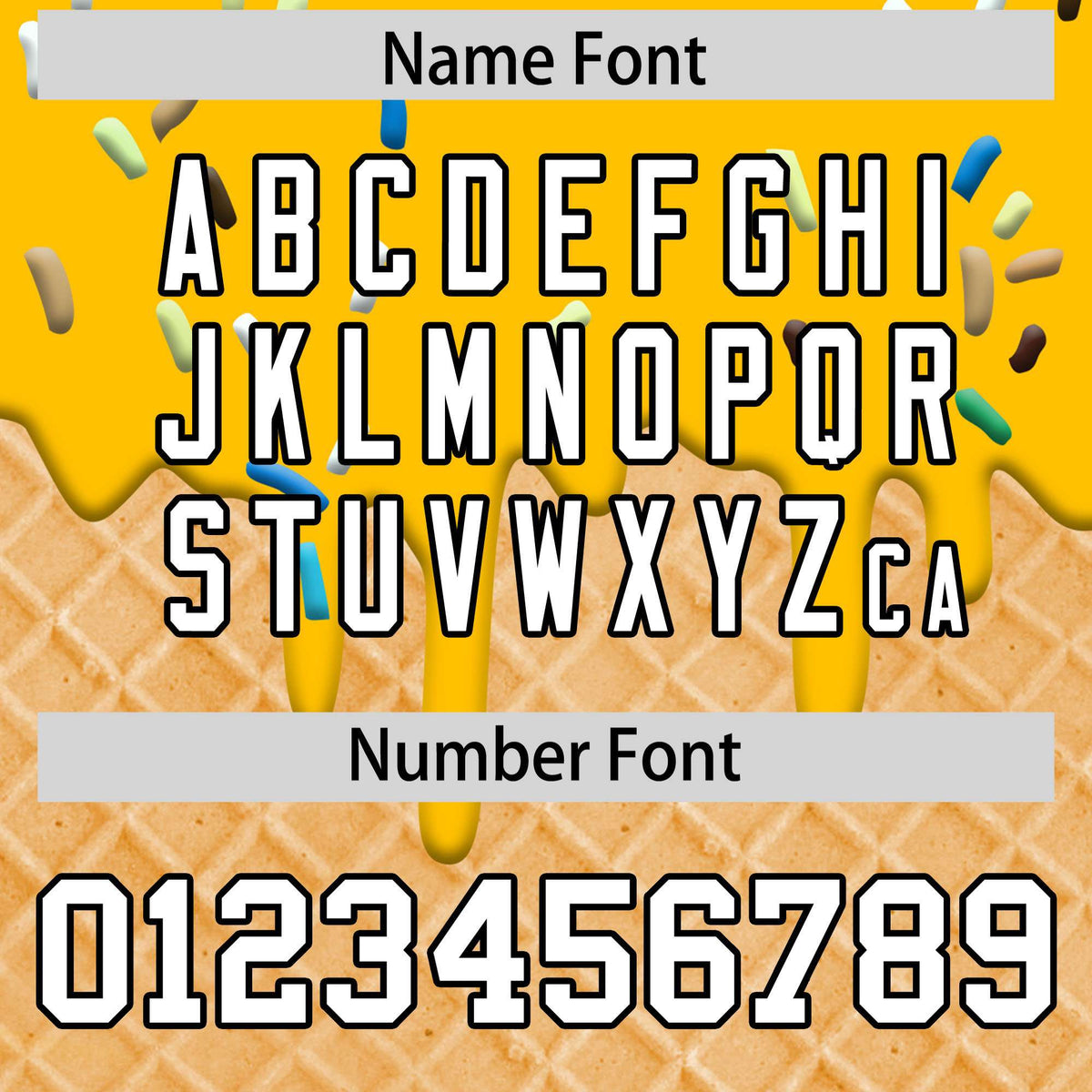 Custom Yellow Ice Cream Cone Graffiti Pattern Fashion Authentic T-Shirt