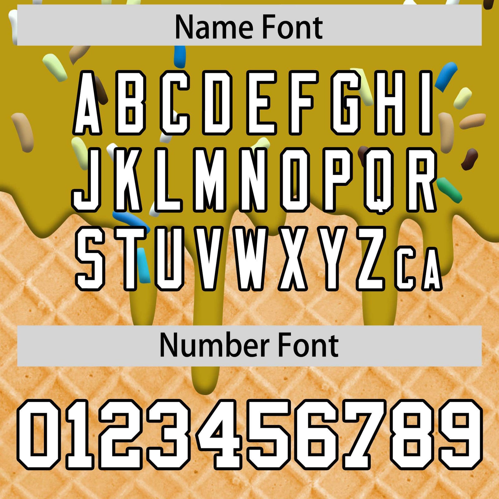 Custom Old Gold Ice Cream Cone Graffiti Pattern Fashion Authentic T-Shirt