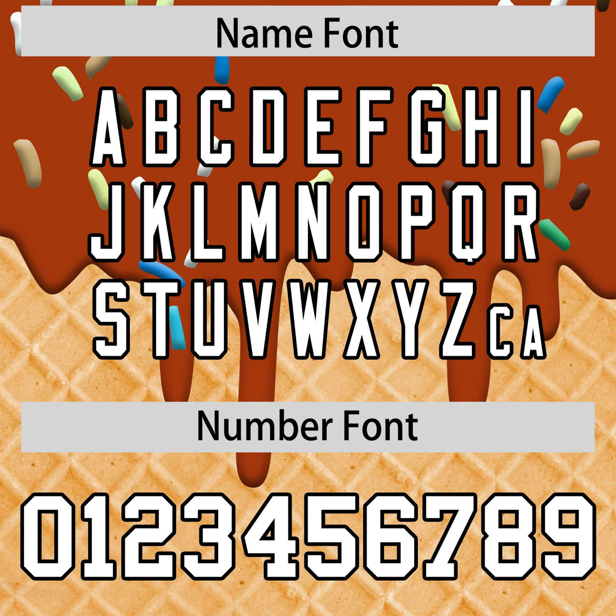 Custom Texas Orange Ice Cream Cone Graffiti Pattern Fashion Authentic T-Shirt