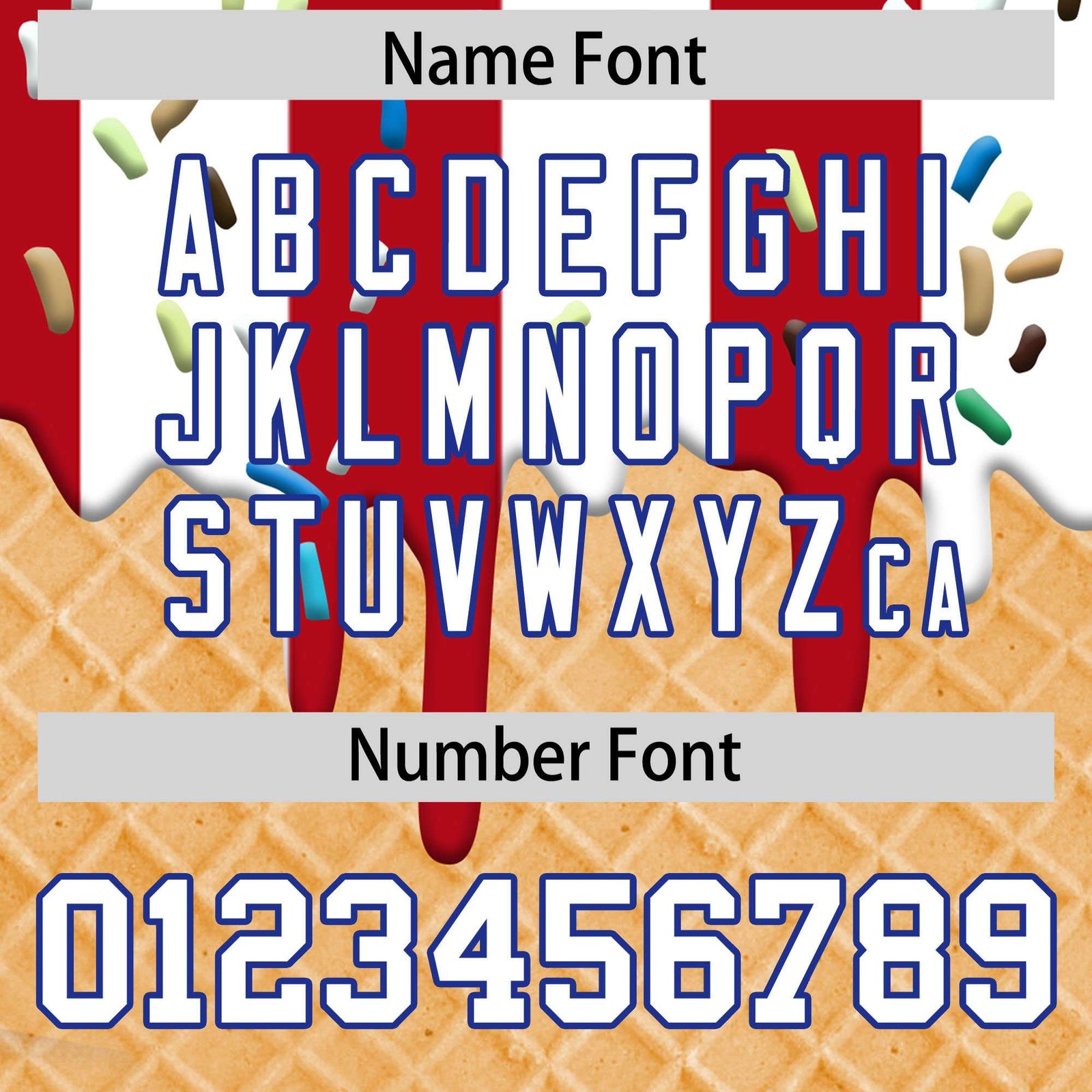 Custom American Flag Ice Cream Cone Graffiti Pattern Fashion Authentic T-Shirt