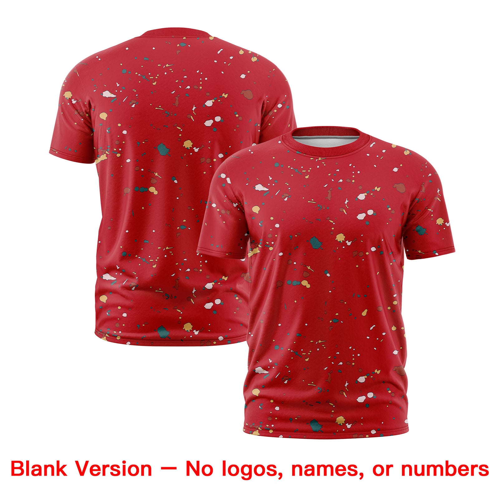 Custom Red Royal Blue White Spray Painting Graffiti Pattern Personalization T-shirt| KXKSHOP