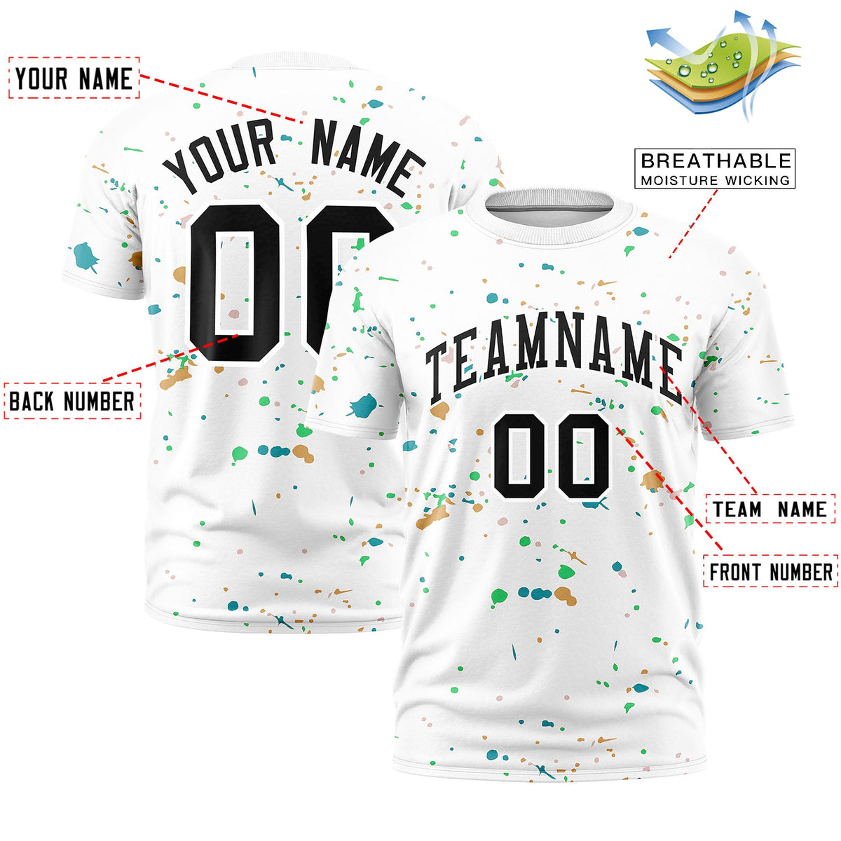 Custom White Black Spray Painting Graffiti Pattern Personalization T-shirt| KXKSHOP