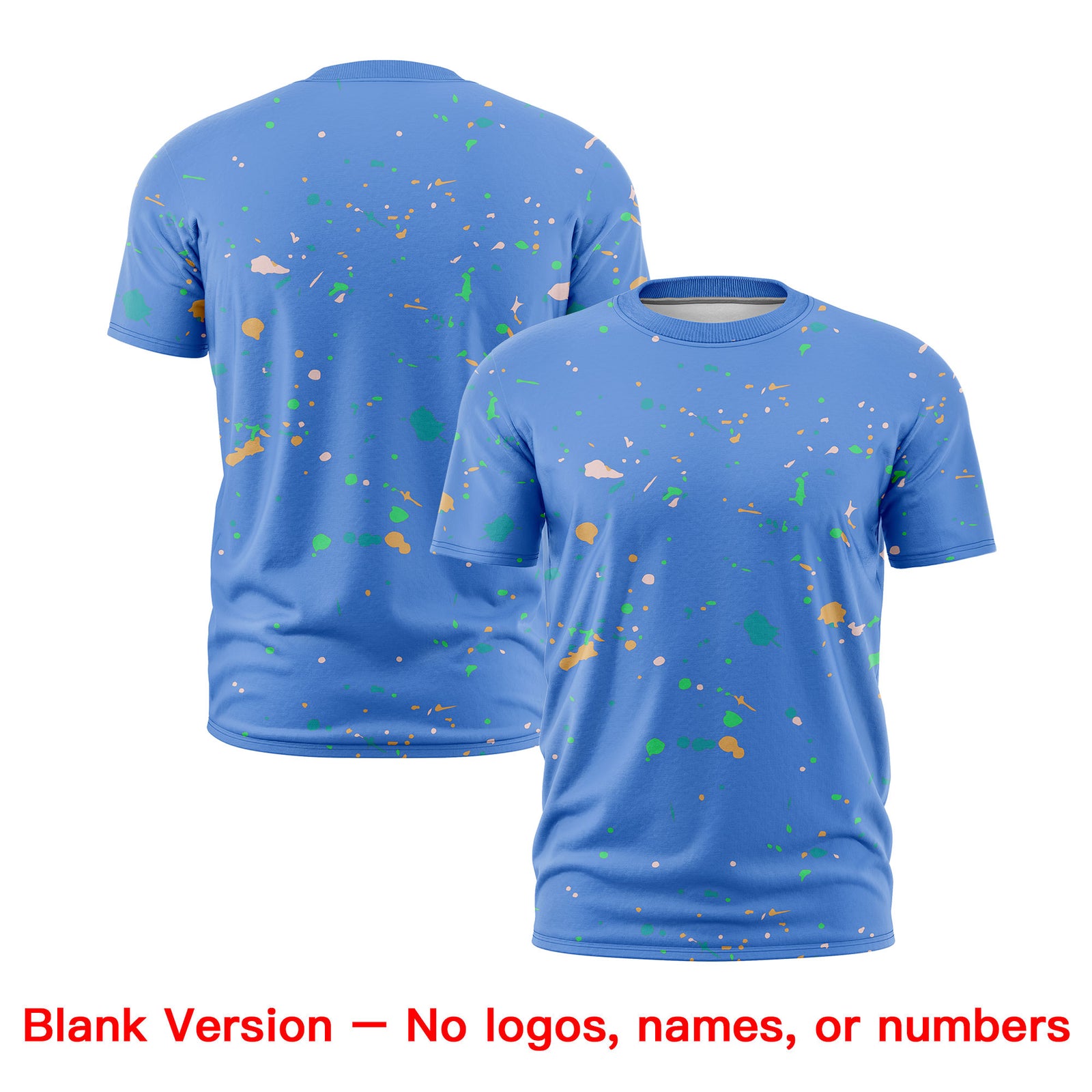 Custom Light Blue Kelly Green White Spray Painting Graffiti Pattern Personalization T-shirt| KXKSHOP