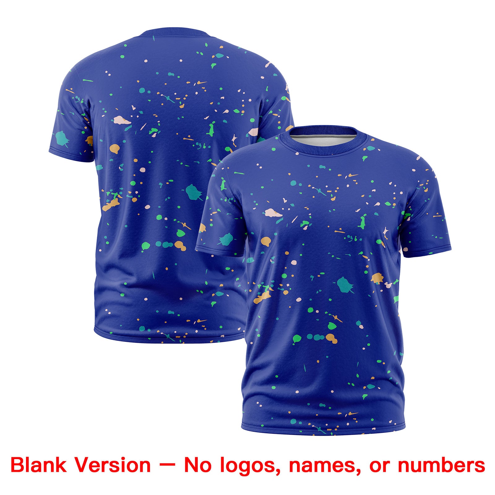 Custom Royal Blue Kelly Green White Spray Painting Graffiti Pattern Personalization T-shirt| KXKSHOP