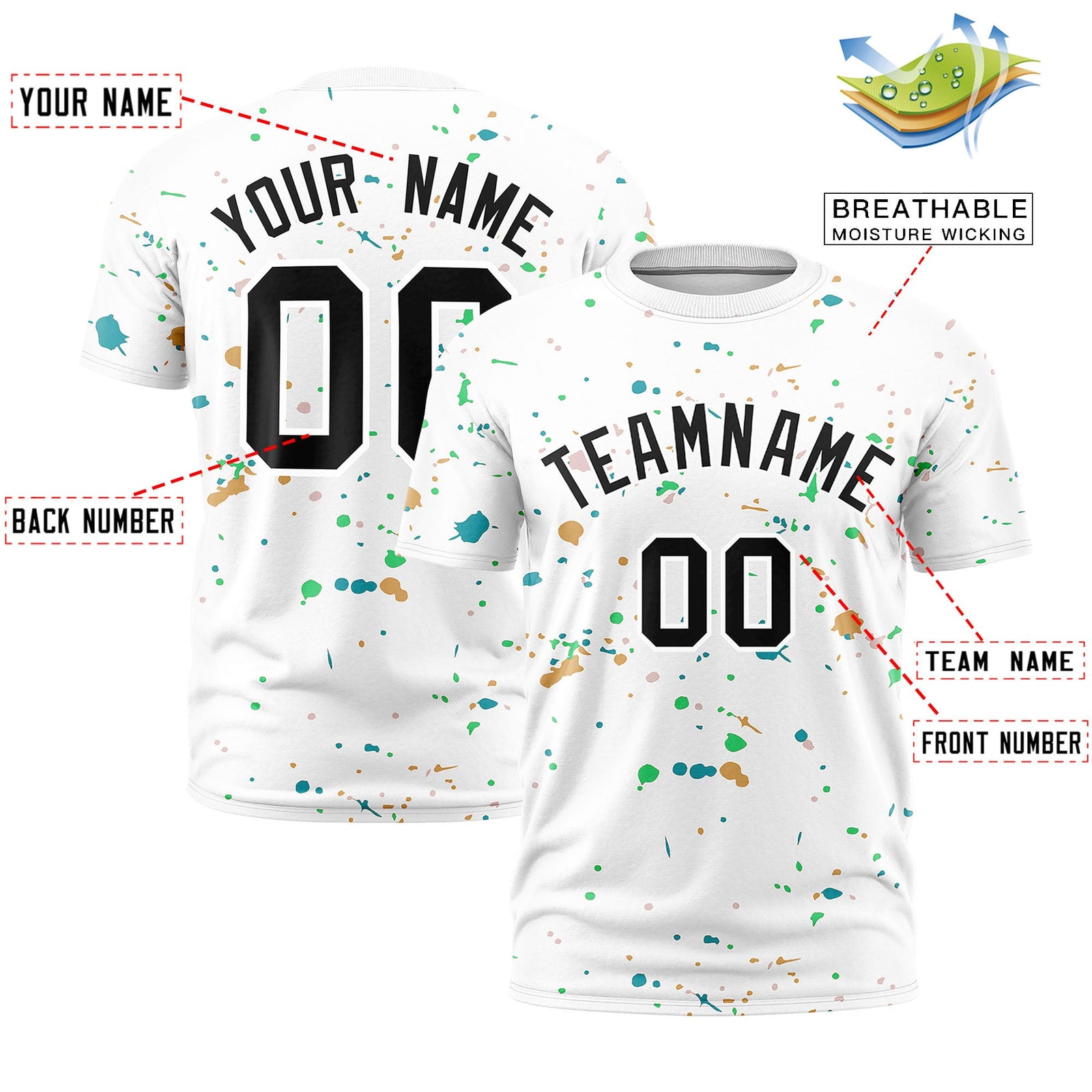 Custom White Black Spray Painting Graffiti Pattern Personalization T-shirt| KXKSHOP