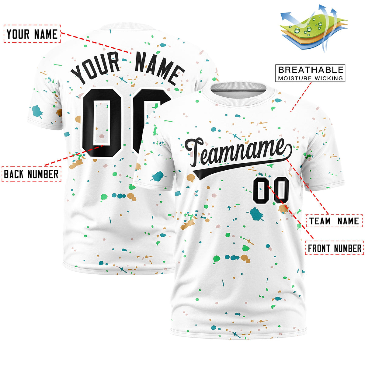 Custom White Black Spray Painting Graffiti Pattern Personalization T-shirt| KXKSHOP