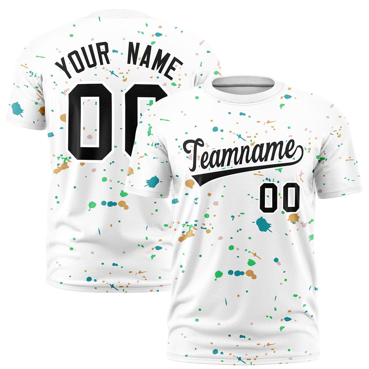 Custom White Black Spray Painting Graffiti Pattern Personalization T-shirt| KXKSHOP