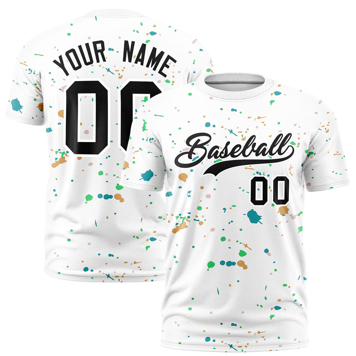 Custom White Black Spray Painting Graffiti Pattern Personalization T-shirt| KXKSHOP