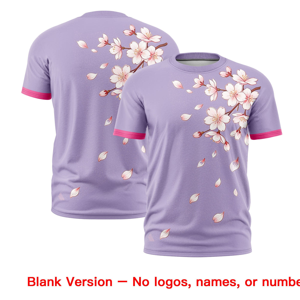Custom Light Purple Pink White Cherry Blossoms Personalization Stretch Fabric T-shirt| KXKSHOP
