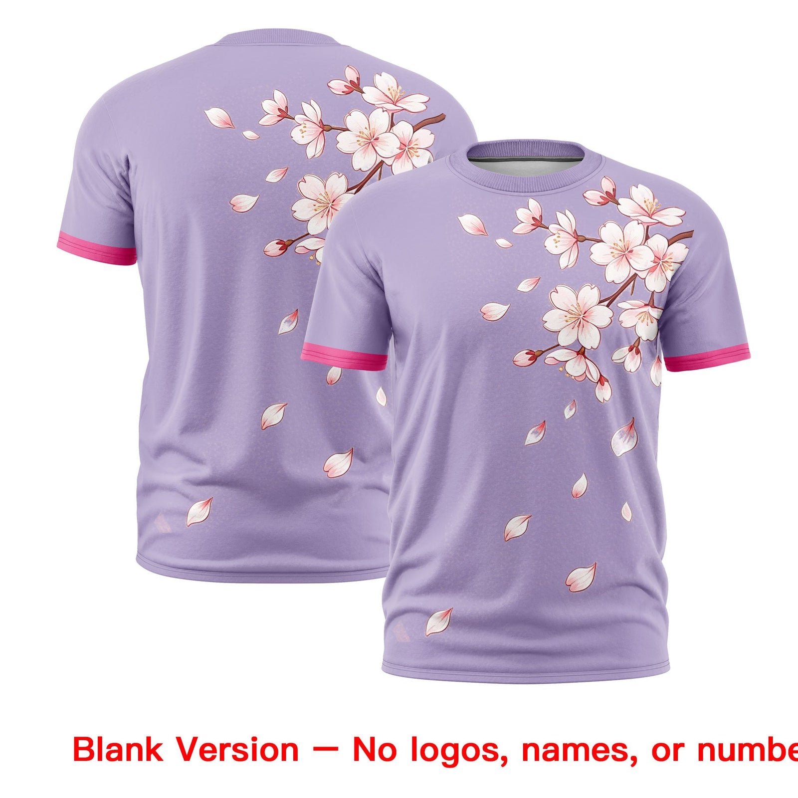 Custom Light Purple Pink White Cherry Blossoms Personalization Stretch Fabric T-shirt| KXKSHOP