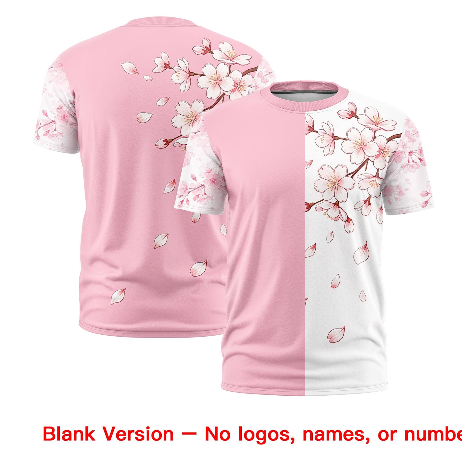 Custom Light Pink White Pink Cherry Blossoms Personalization Moisture-Wicking T-shirt| KXKSHOP