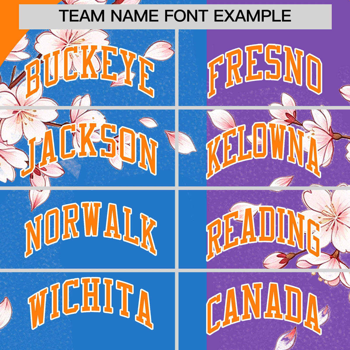 Custom Light Blue Orange White Cherry Blossoms Personalization Stretch Fabric T-shirt| KXKSHOP